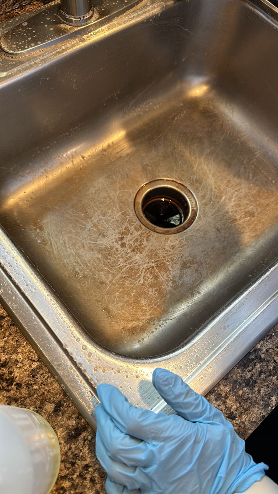 Kitchen Sink Transformation - Before cleaning